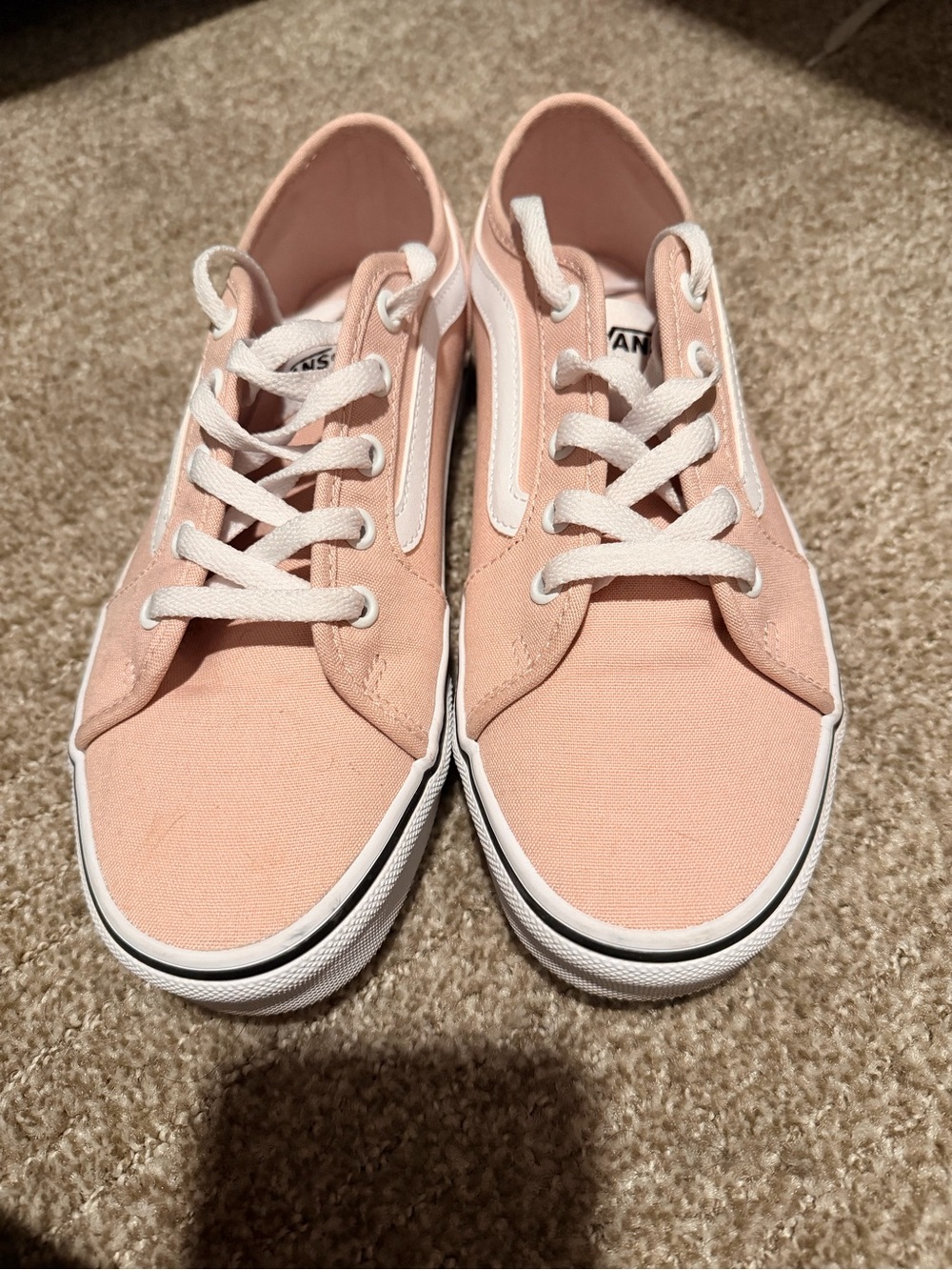 Vans Pink Canvas Low-Top Sneakers with White Accents